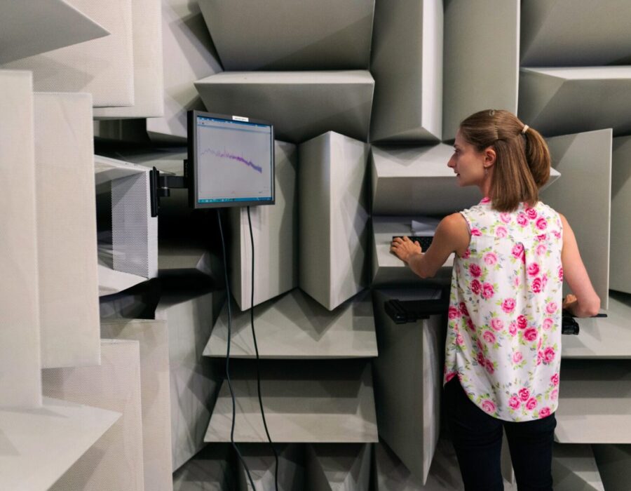 Test acoustique rideau phonique
