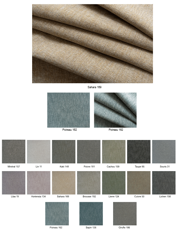 Le tissu Siento est un natté lourd effet laine, tissé avec des fils teints mélangés pour un rendu rustique et chiné. Grâce à sa composition 100% polyester FR dont 50% de matière recyclée, il offre une excellente performance acoustique (NRC : 0,71 ; αw : 0,60 – Classe C), une grande résistance (Martindale : 90 000 cycles) et une stabilité dimensionnelle optimale. Le Siento est certifié OEKO-TEX STANDARD 100, France Terre Textile et M1/B1/IMO PASS.